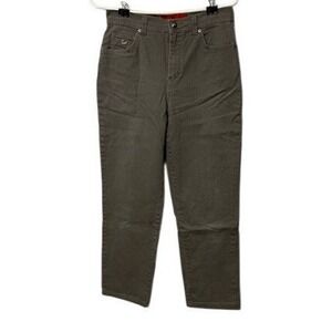 Gloria Vanderbilt High Rise Straight Leg Pants Women Cotton Twill Trousers